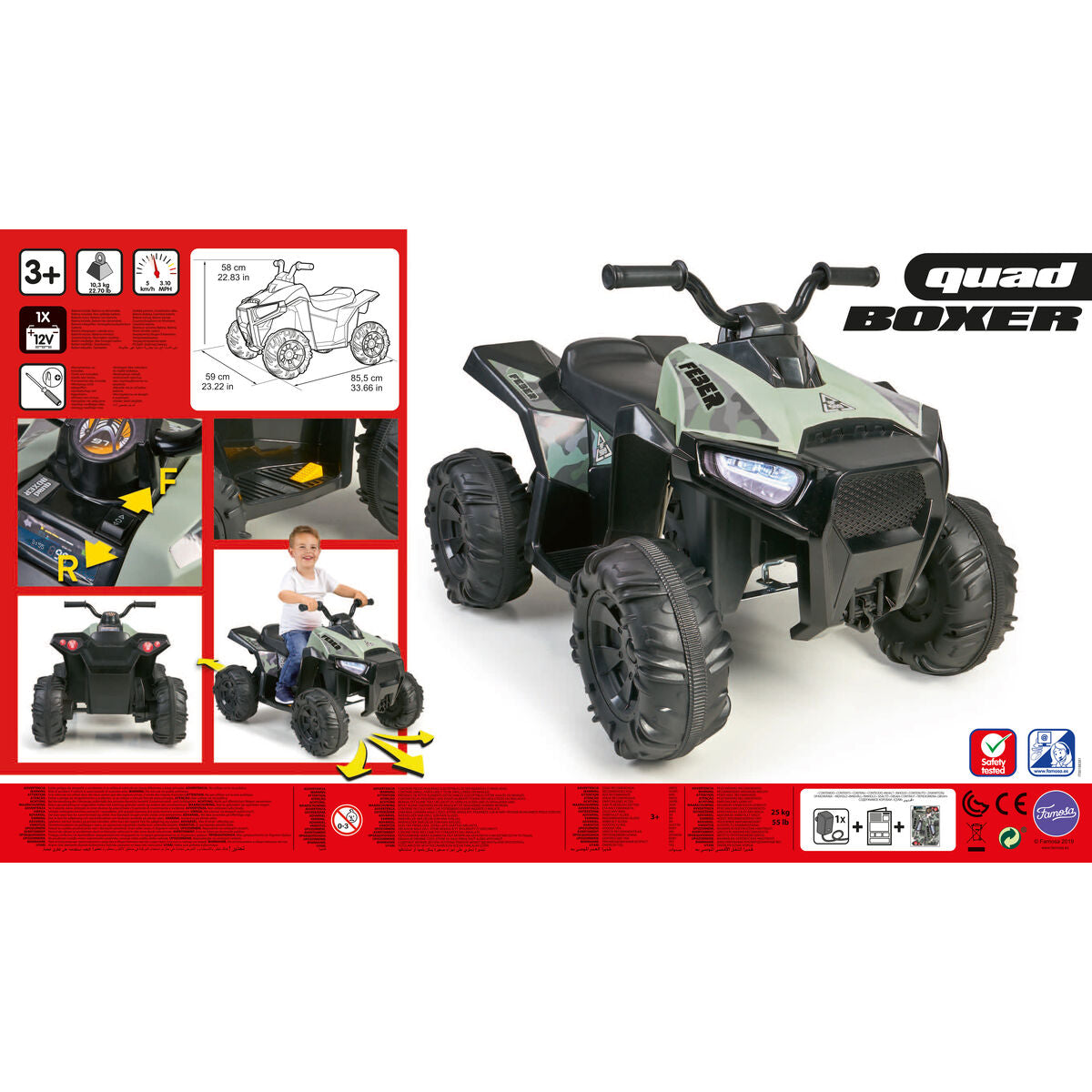 Quad électrique Feber 800012541 12V (59 x 58 x 85,5 cm)