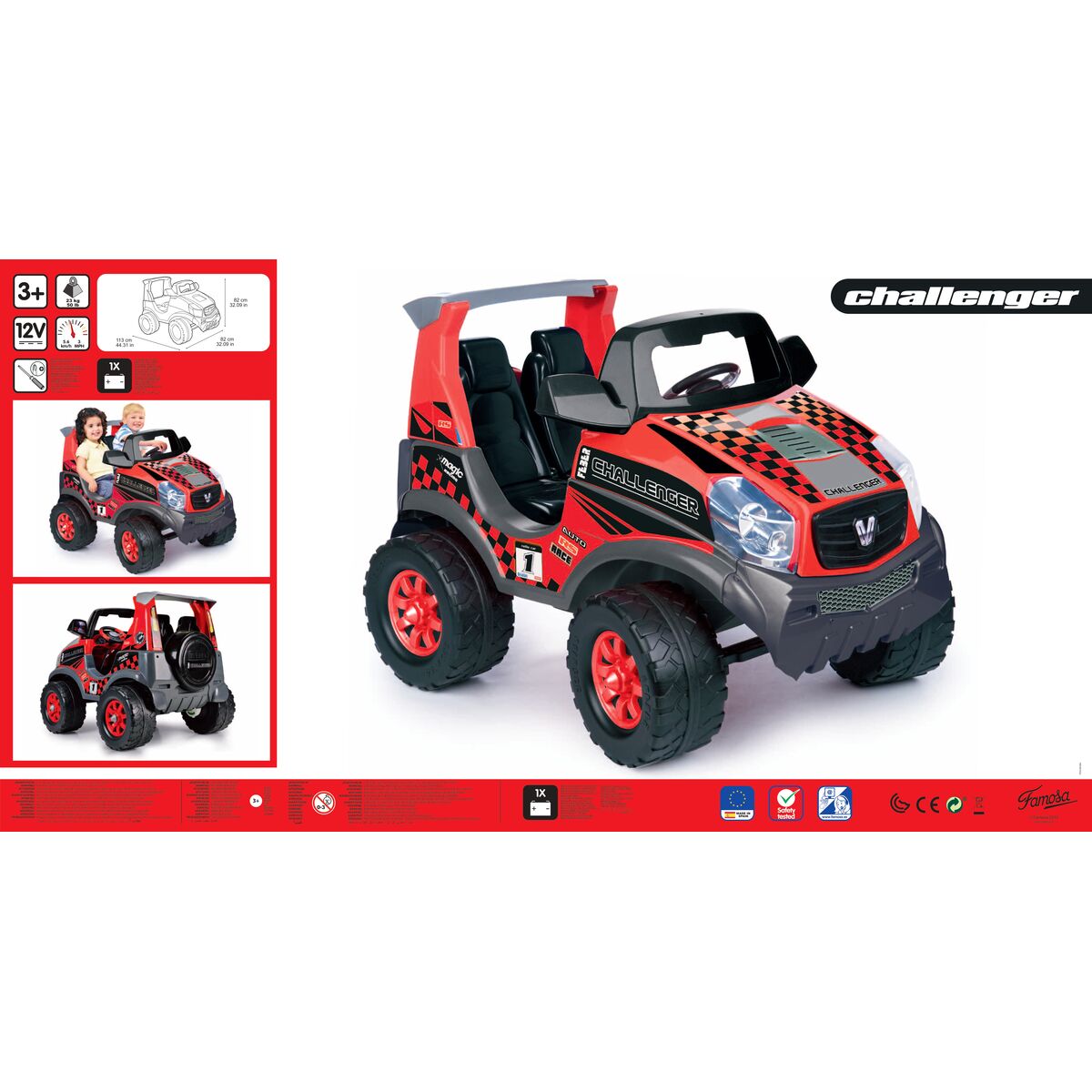 Petite voiture-jouet Feber Challenger 12V