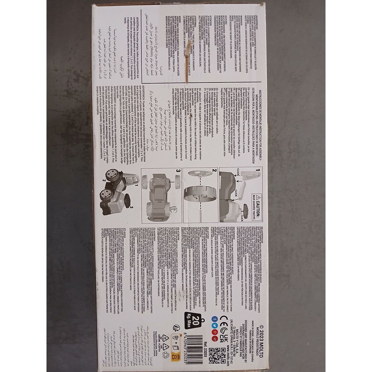 Tricycle Moltó 3x1 Wheels & Blocks Jaune 89 cm 10 Pièces