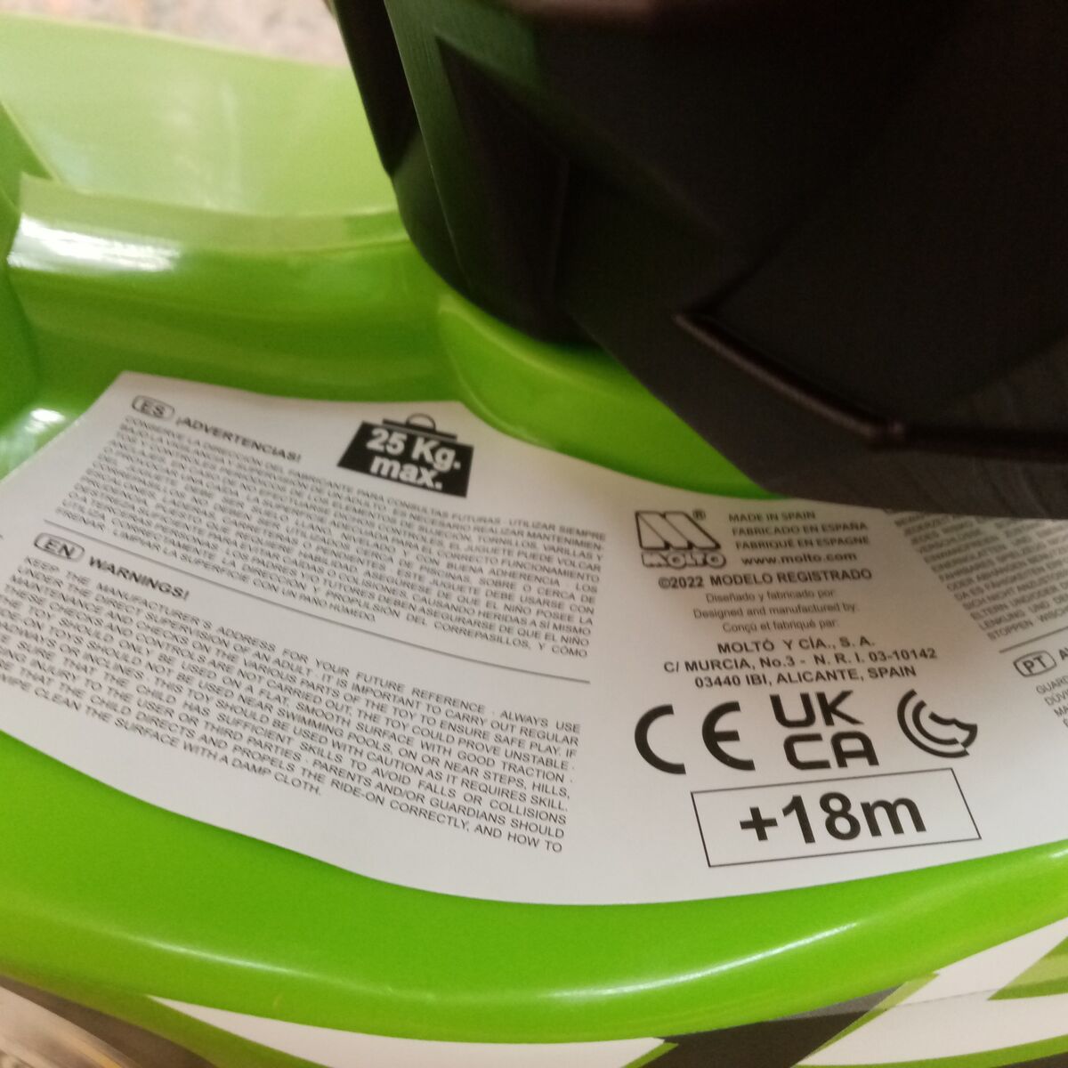 Motocyclette sans pédales Moltó Premium Vert 40,5 x 27,2 x 28,5 cm