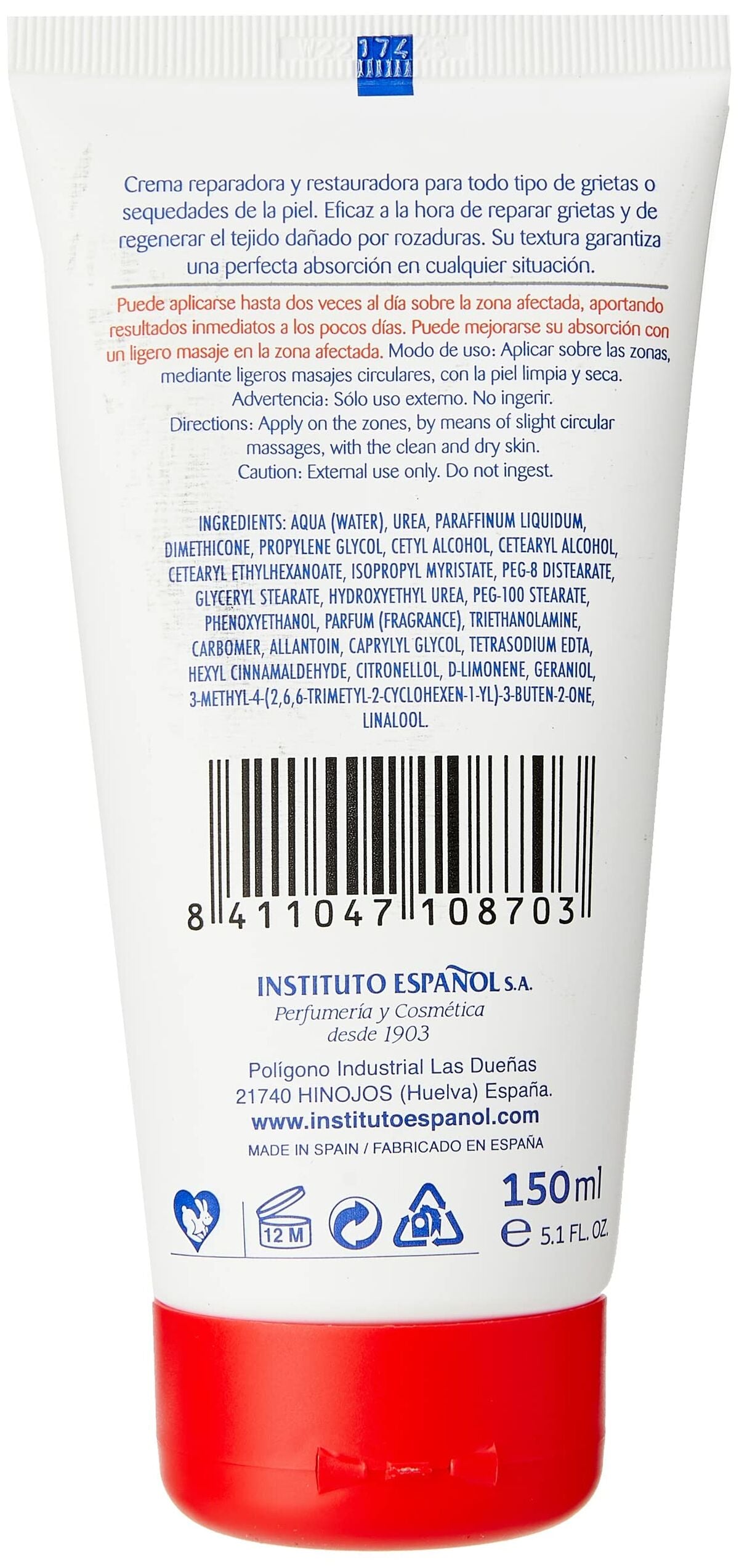 Crème réparatrice anti durillons Instituto Español Urea 20%