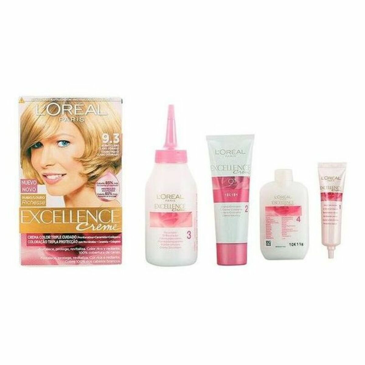 Teinture permanente L'Oreal Make Up Excellence Blond Clair Doré Nº 9,3-Rubio Claro Claro Dorado 192 ml