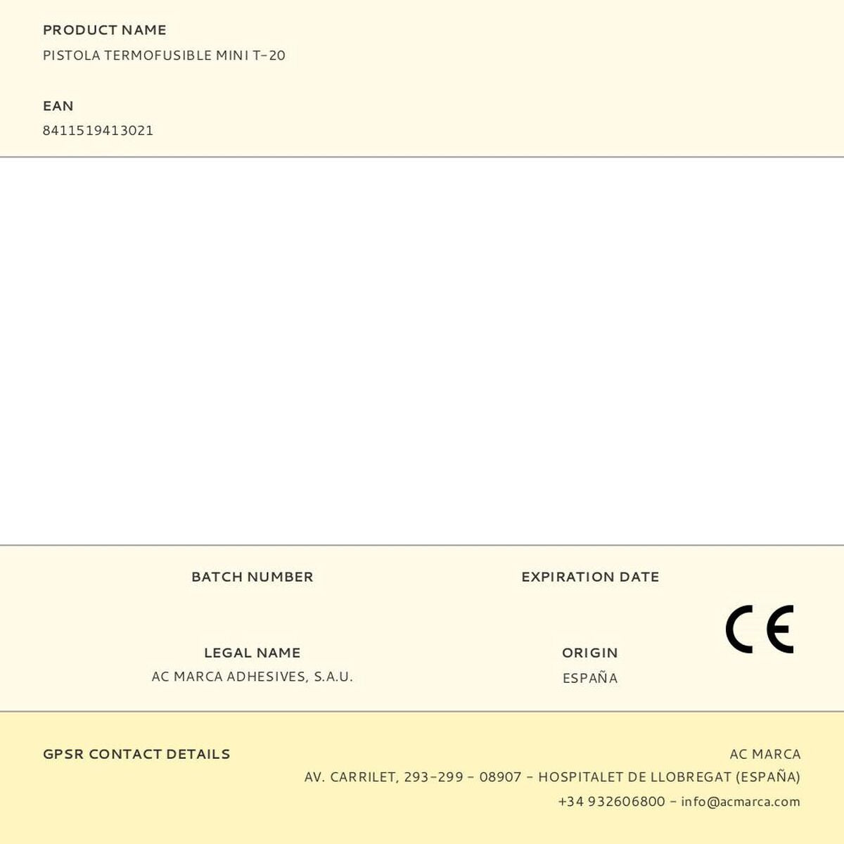 Pistolet à silicone Ceys Noir Plastique