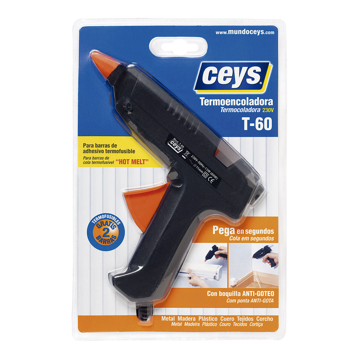 Pistolet à silicone Ceys Noir Plastique