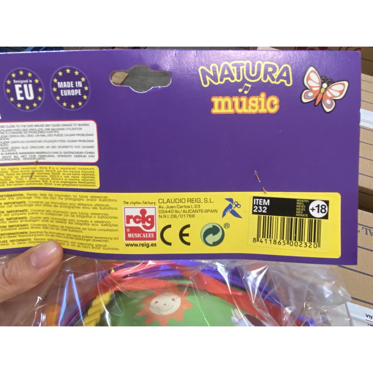 Tambour Reig animaux 20 cm