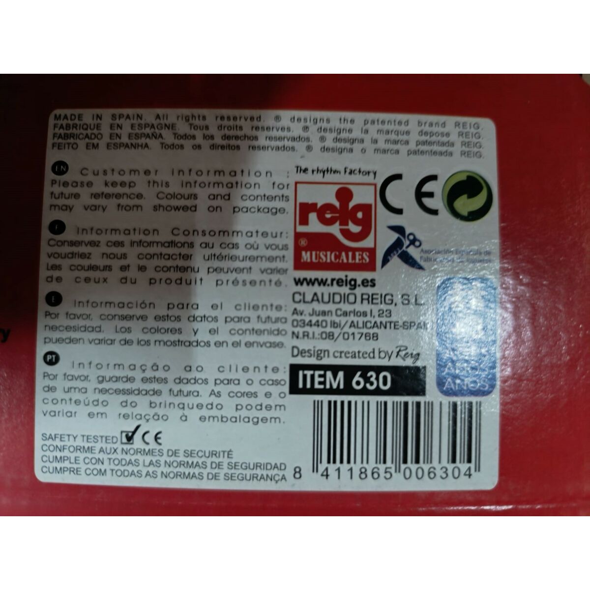 Batterie musicale Reig Funny Music Plastique