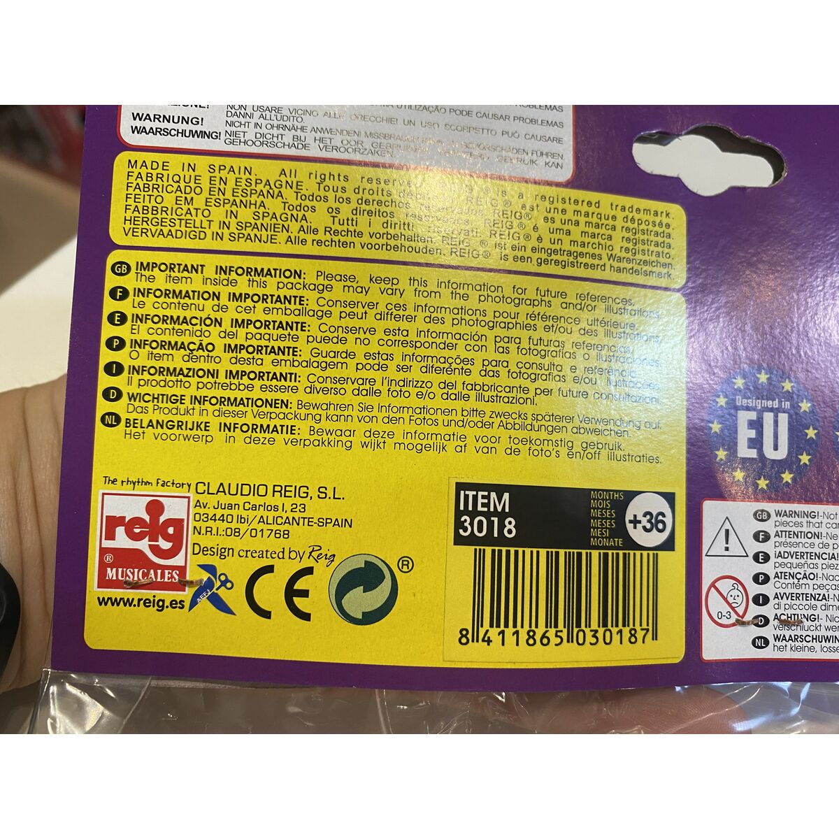 Guitare pour Enfant Reig Party 4 Cordes Électrique Bleu Violet