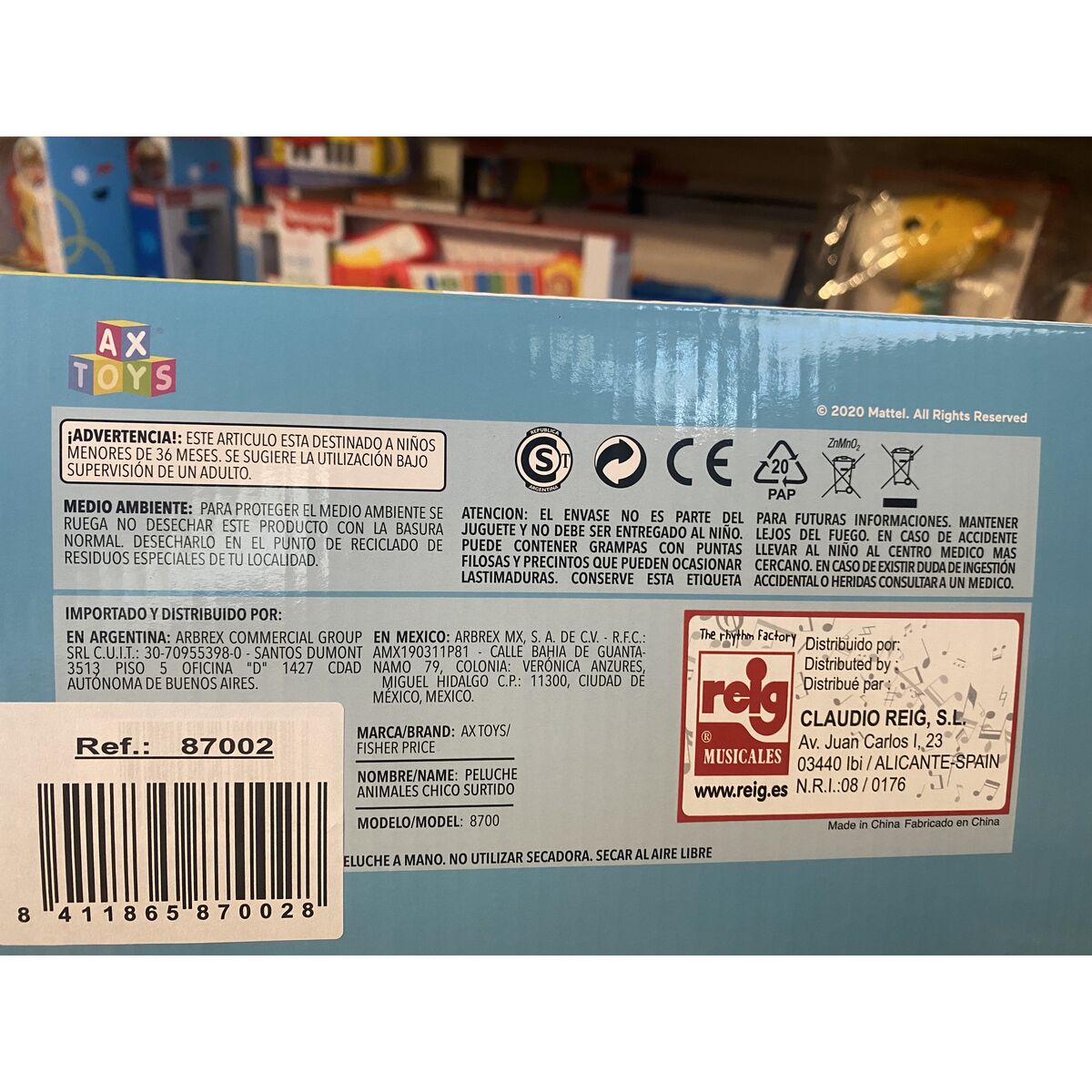 Jouet Peluche Fisher-Price Eléphant 20 cm Plastique