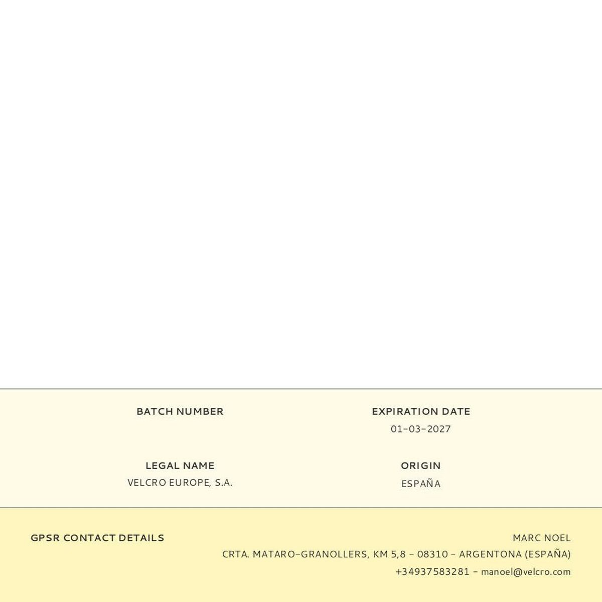 Ruban adhésif double face Velcro Blanc 20 mm x 5 m