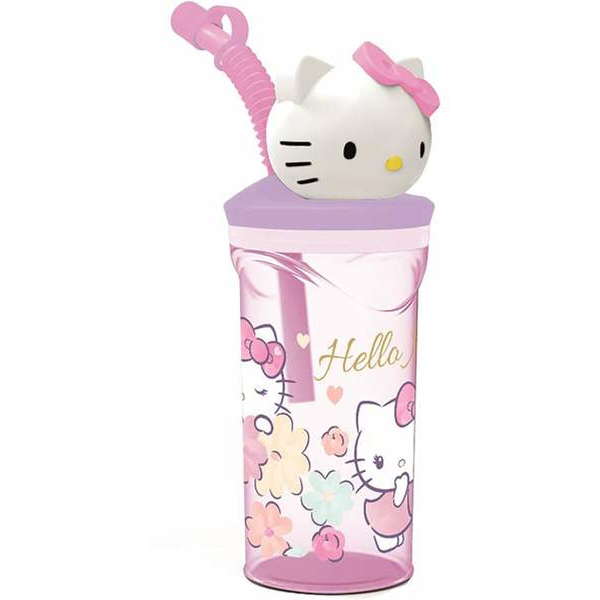 Verre avec Paille Hello Kitty 360 ml 3D