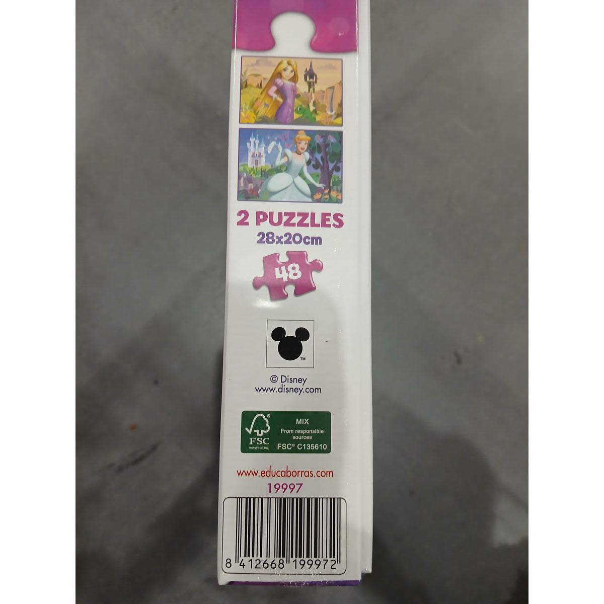 Set de 2 Puzzles Disney Princess Cinderella and Rapunzel 48 Pièces