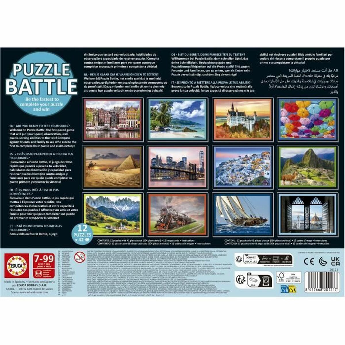 Puzzle Educa Battle Travel 42 Pièces (12 Unités)