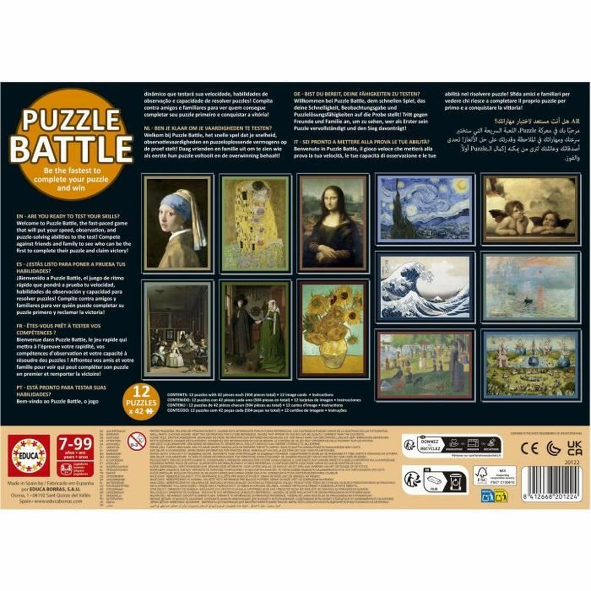 Puzzle Educa Battle Art 42 Pièces (12 Unités)