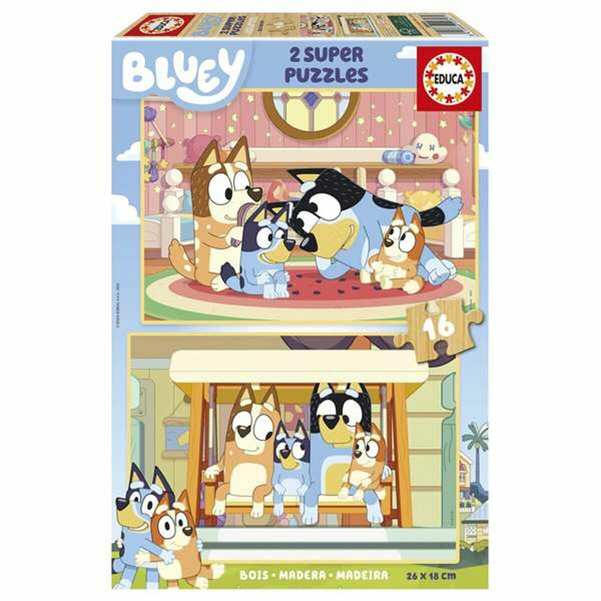 Set de 2 Puzzles Educa Bluey (2 Unités)