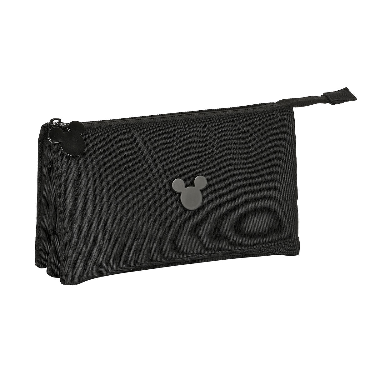 Trousse Fourre-Tout Triple Mickey Mouse Noir 22 x 12 x 3 cm