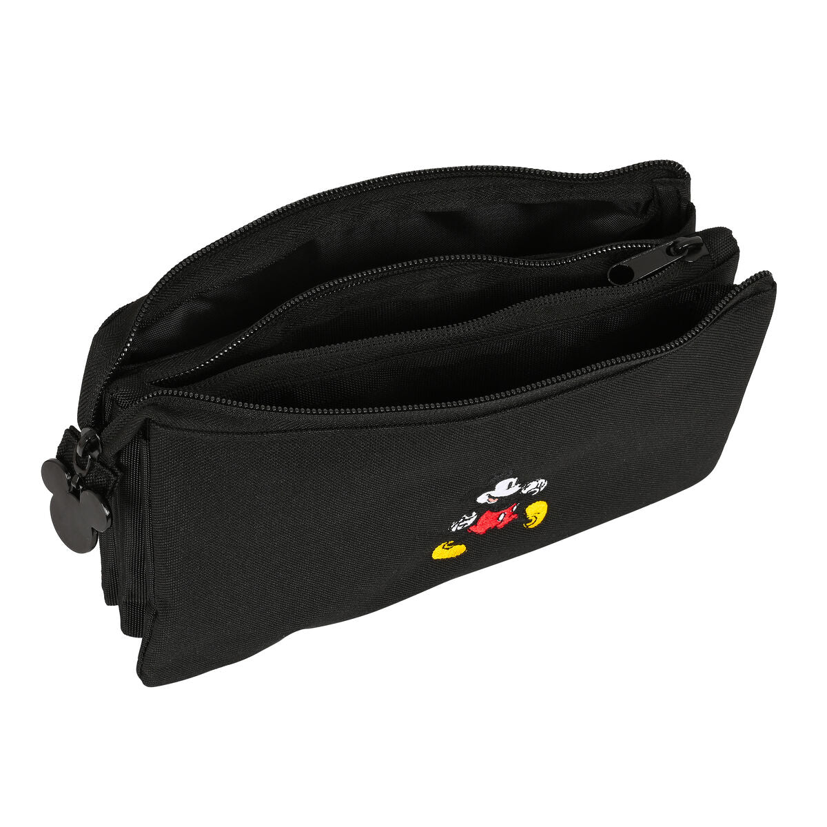 Trousse Fourre-Tout Triple Mickey Mouse Noir 22 x 12 x 3 cm