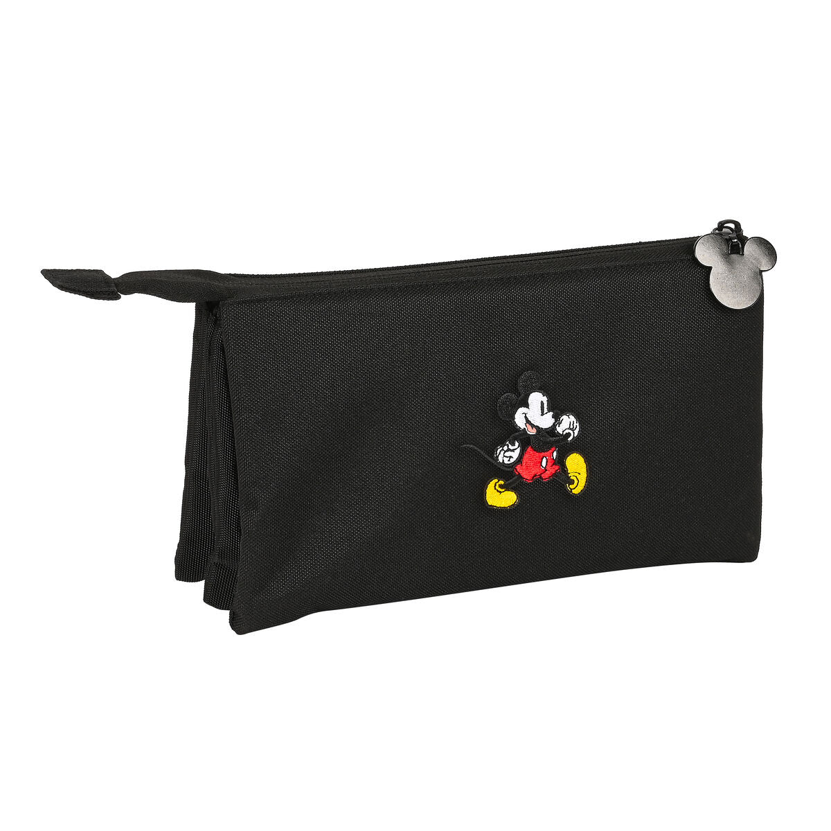 Trousse Fourre-Tout Triple Mickey Mouse Noir 22 x 12 x 3 cm