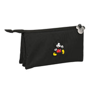 Trousse Fourre-Tout Triple Mickey Mouse Noir 22 x 12 x 3 cm