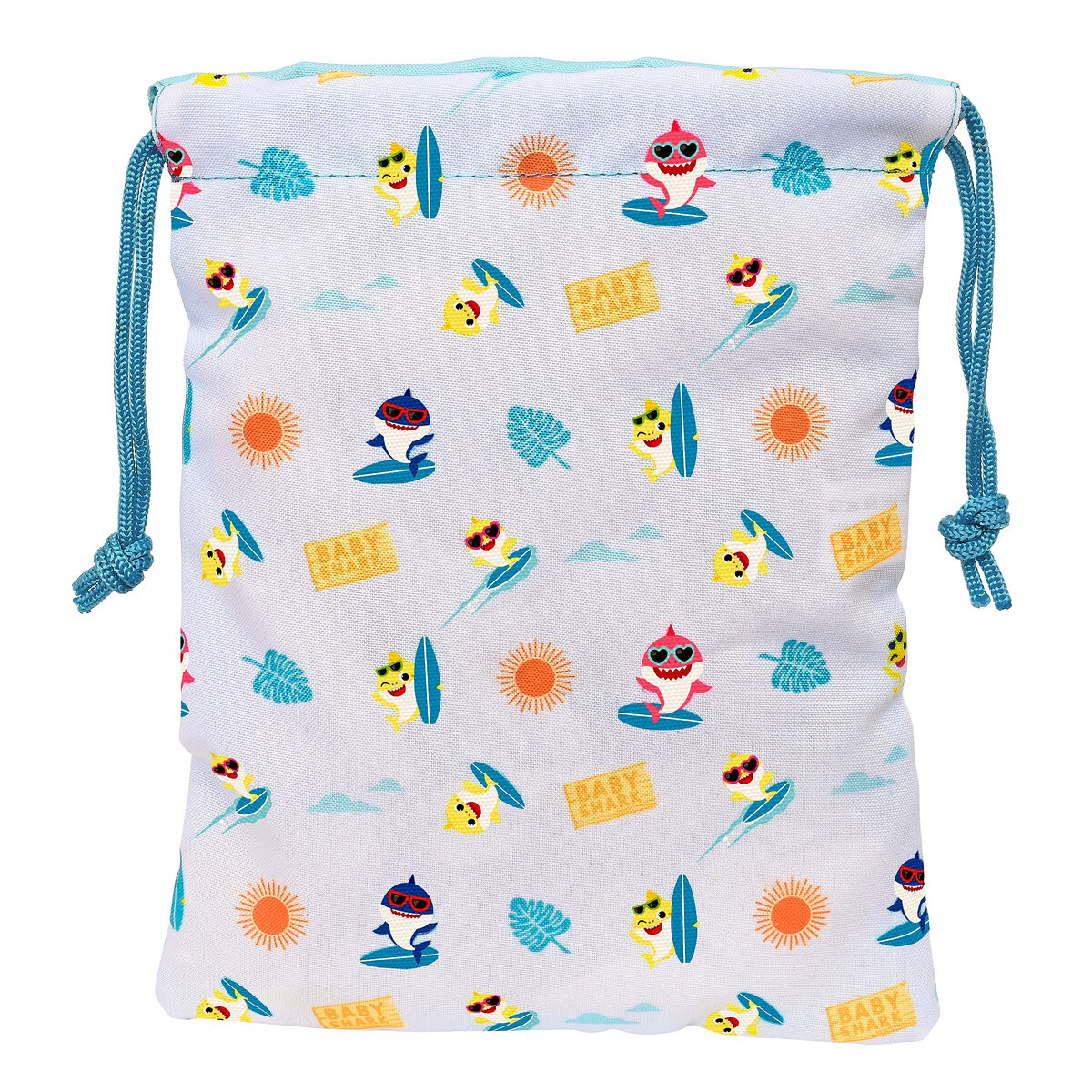 Sac pour snack Baby Shark Surfing Bleu Blanc PVC 20 x 25 x 1 cm Sac