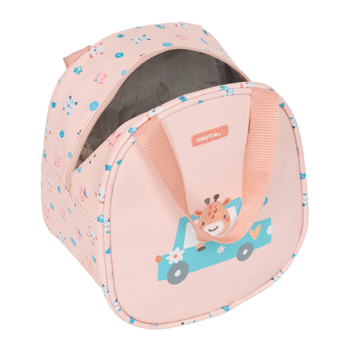 Sac glacière goûter Safta Jirafa Corail 19 x 22 x 14 cm