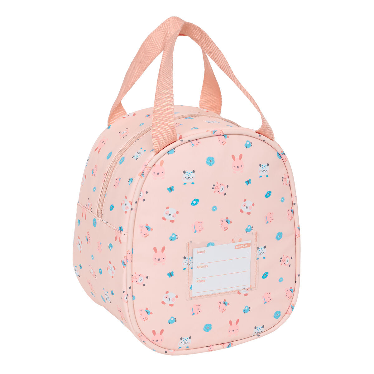 Sac glacière goûter Safta Jirafa Corail 19 x 22 x 14 cm