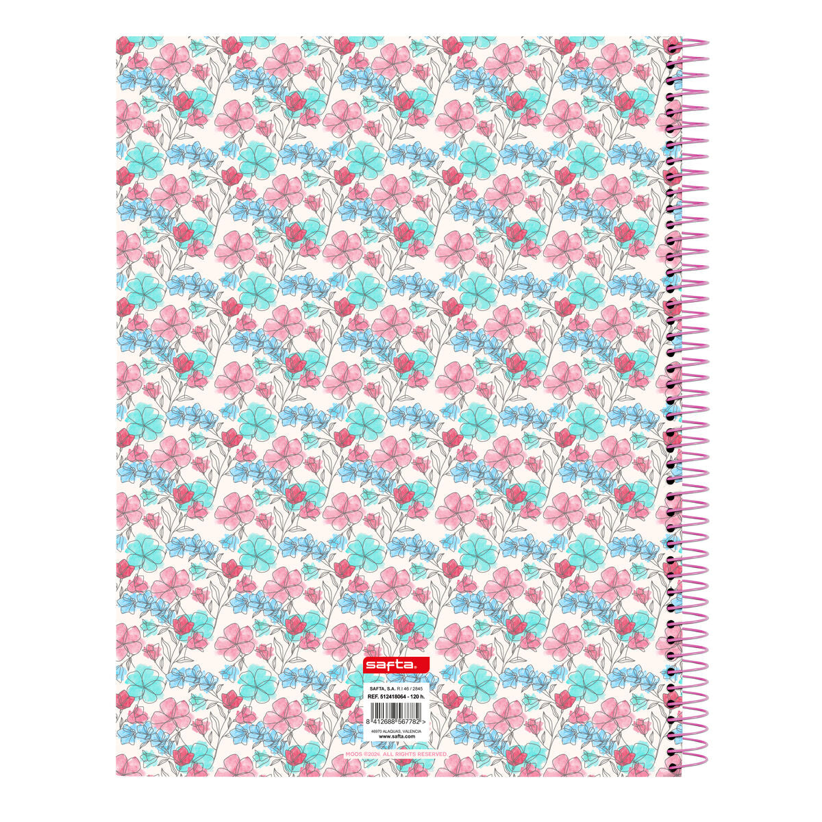Carnet Moos Flores Multicouleur A4 120 Volets