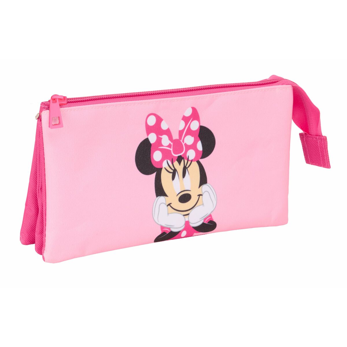 Trousse Fourre-Tout Triple Minnie Mouse Rose 22 x 12 x 3 cm