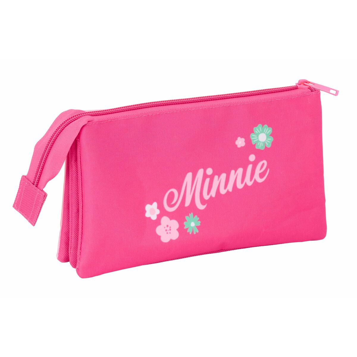 Trousse Fourre-Tout Triple Minnie Mouse Rose 22 x 12 x 3 cm