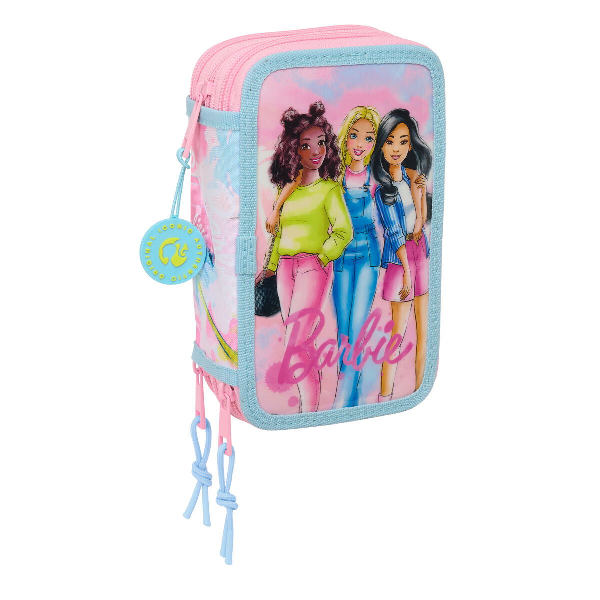 Trousse Scolaire avec Accessoires Barbie Painterly Rose Bleu ciel 12,5 x 19,5 x 5,5 cm 37 Pièces