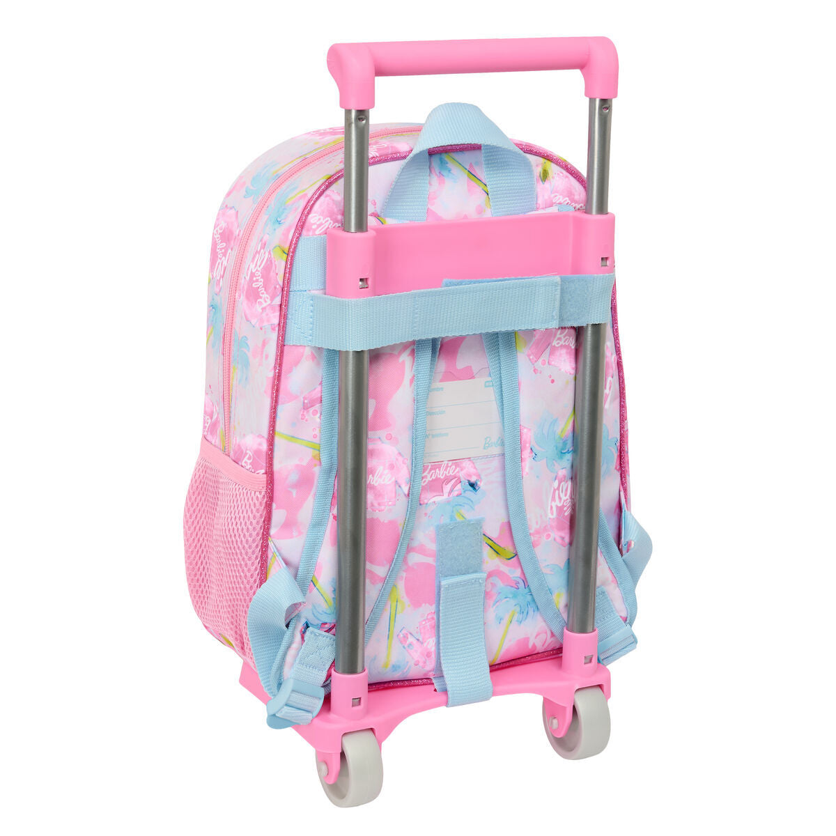 Cartable à roulettes Barbie Painterly Rose Bleu ciel 26 x 11 x 67 cm 26 x 34 x 11 cm