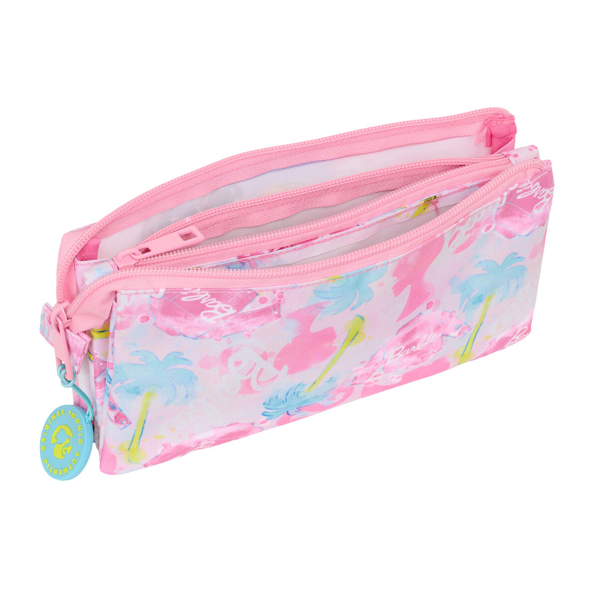 Trousse Fourre-Tout Triple Barbie Painterly Rose Bleu ciel 22 x 12 x 3 cm