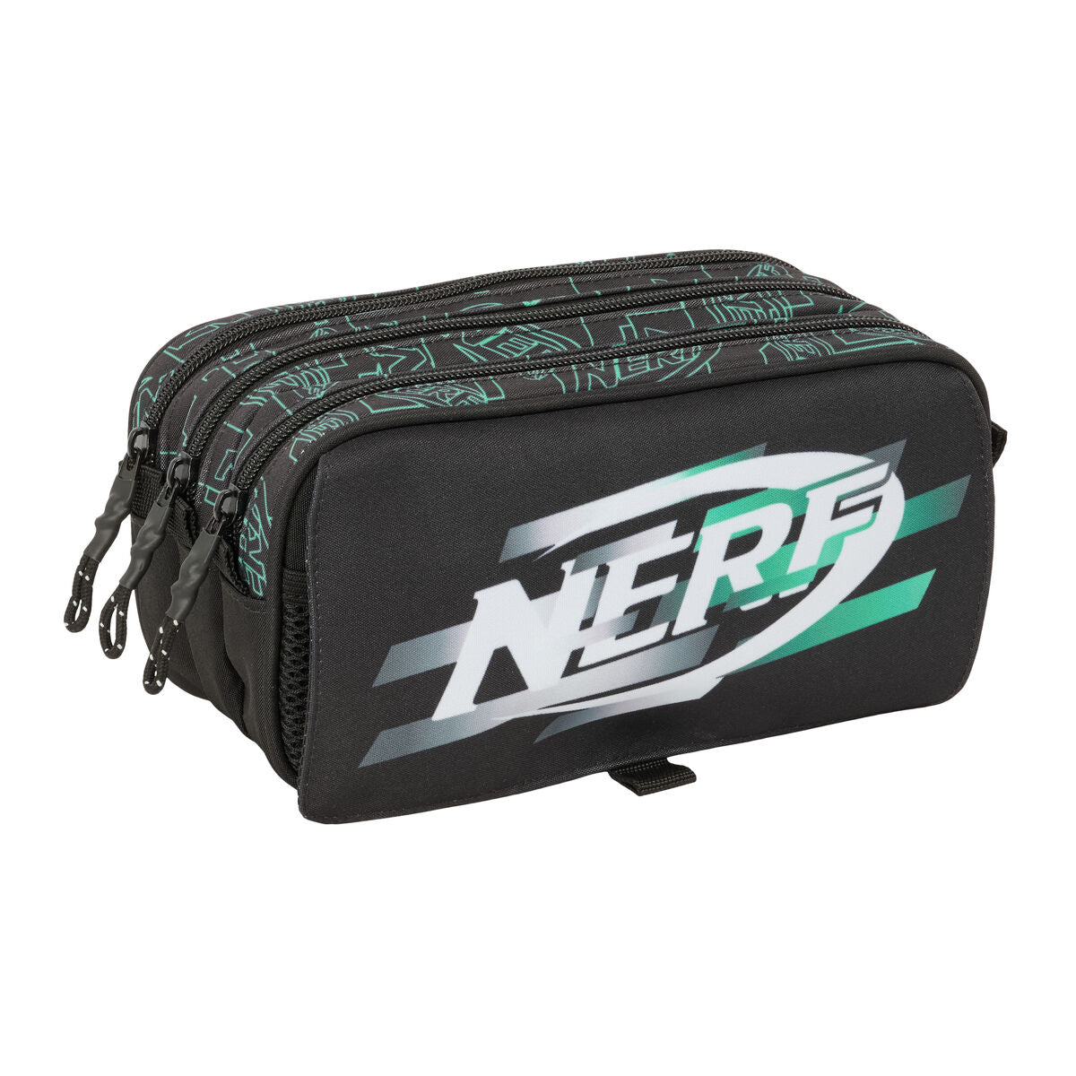 Trousse Fourre-Tout Triple Nerf Game Noir 21,5 x 10 x 8 cm
