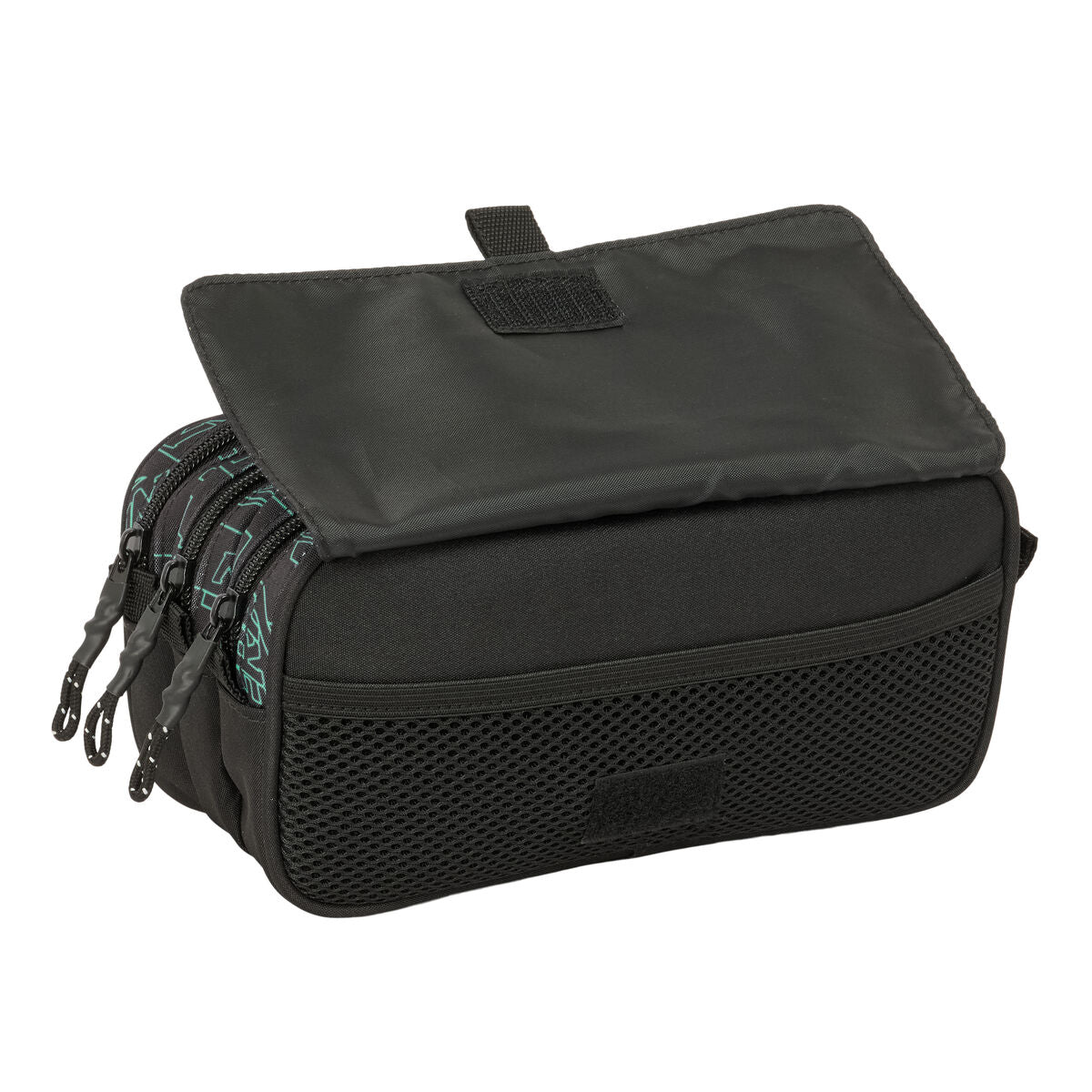 Trousse Fourre-Tout Triple Nerf Game Noir 21,5 x 10 x 8 cm