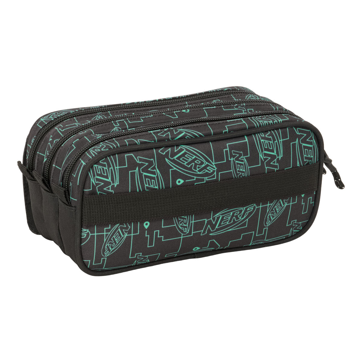 Trousse Fourre-Tout Triple Nerf Game Noir 21,5 x 10 x 8 cm