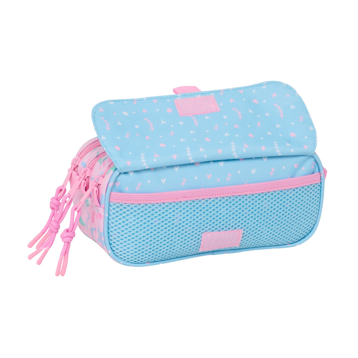 Trousse Fourre-Tout Triple BlackFit8 Smile Rose Bleu clair 21,5 x 10 x 8 cm