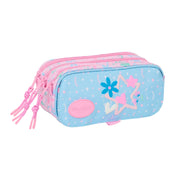 Trousse Fourre-Tout Triple BlackFit8 Smile Rose Bleu clair 21,5 x 10 x 8 cm