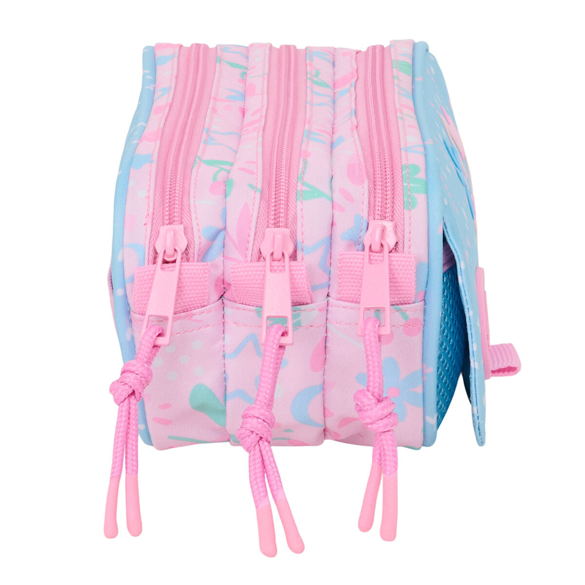 Trousse Fourre-Tout Triple BlackFit8 Smile Rose Bleu clair 21,5 x 10 x 8 cm