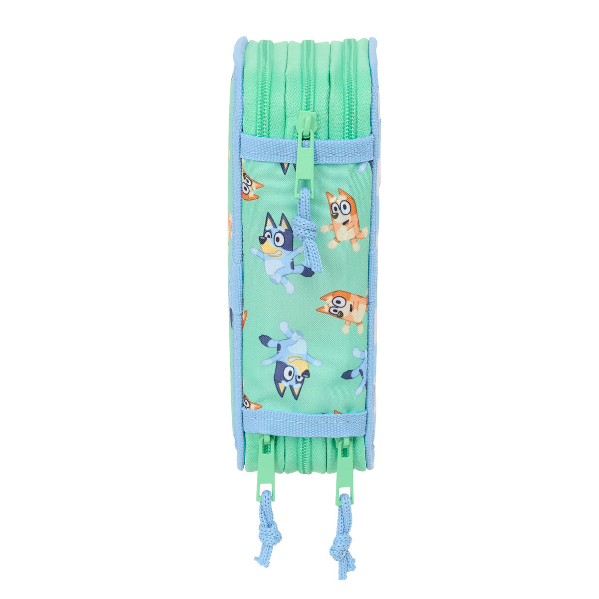 Trousse Fourre-Tout Triple Bluey Sisters Vert Eau 12,5 x 19,5 x 5,5 cm 37 Pièces