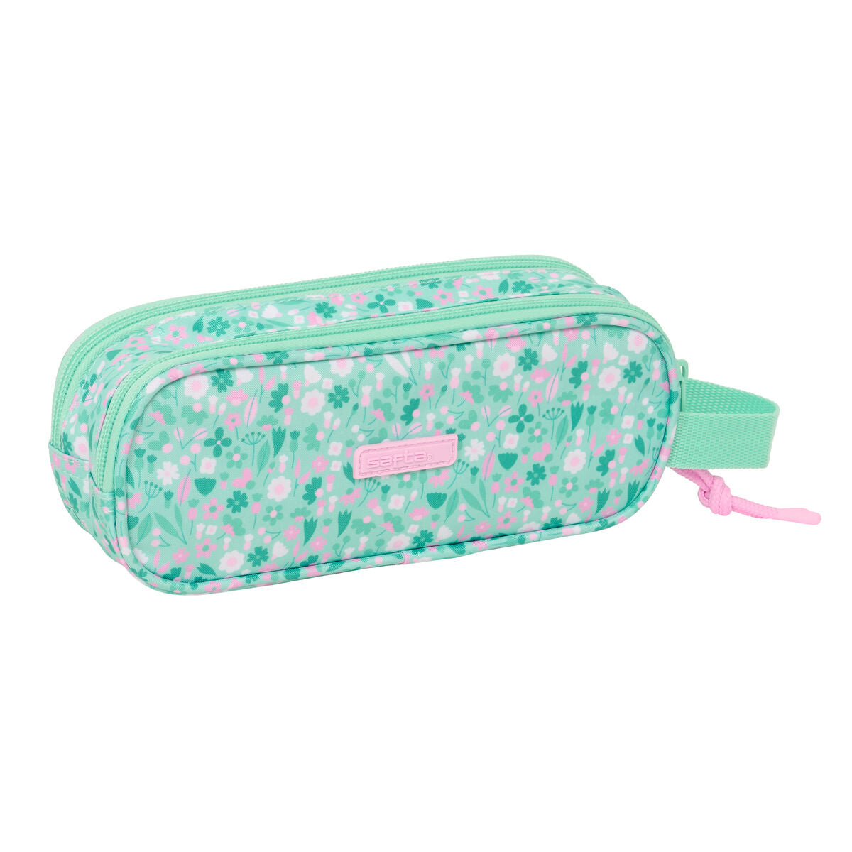 Trousse Fourre-Tout Double Safta Cuore Menthe 21 x 8 x 6 cm