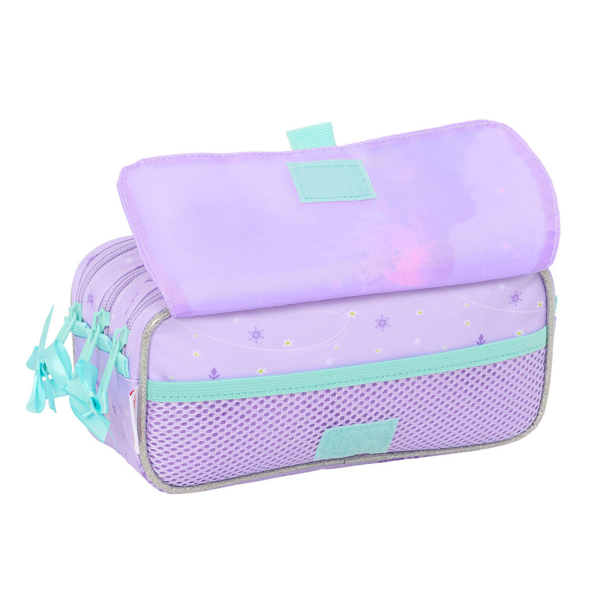 Trousse Fourre-Tout Triple Frozen Spirit Lila 21,5 x 10 x 8 cm