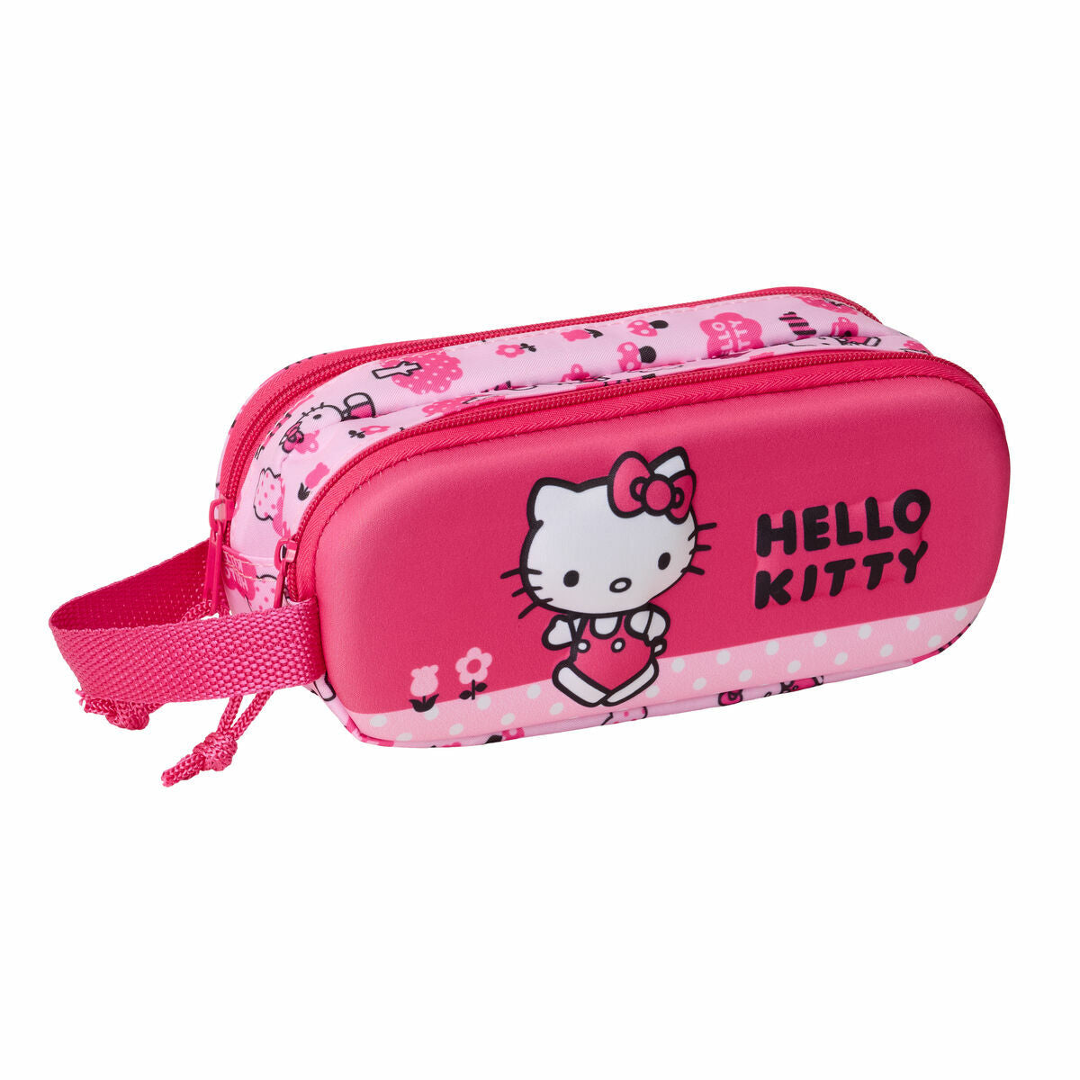 Trousse Fourre-Tout Double Hello Kitty Rose 21 x 8 x 6 cm