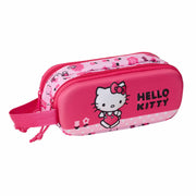 Trousse Fourre-Tout Double Hello Kitty Rose 21 x 8 x 6 cm