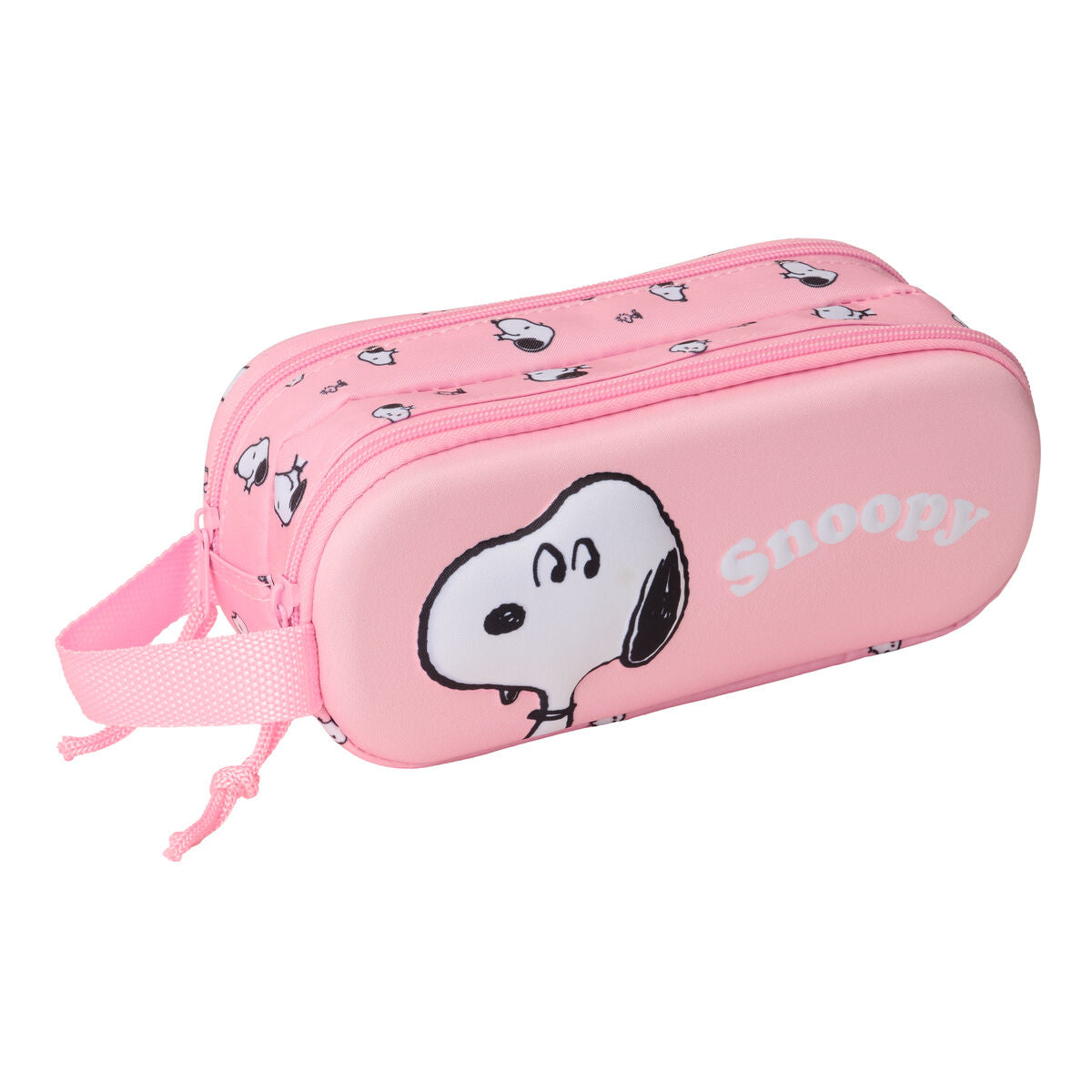 Trousse Fourre-Tout Double Snoopy Rose 21 x 8 x 6 cm 3D