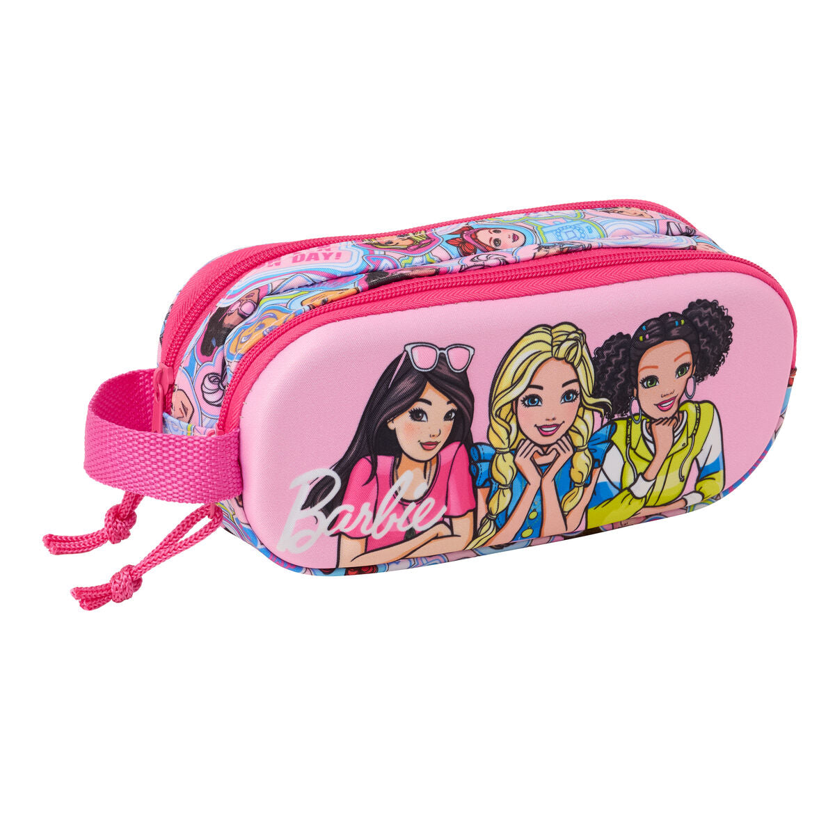 Trousse Fourre-Tout Double Barbie Rose 21 x 8 x 6 cm 3D