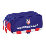 Trousse Fourre-Tout Triple Atlético Madrid Bleu Blanc Rouge 21,5 x 10 x 8 cm