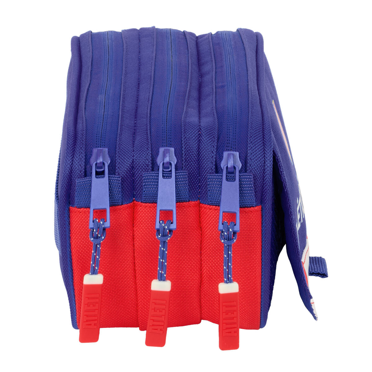 Trousse Fourre-Tout Triple Atlético Madrid Bleu Blanc Rouge 21,5 x 10 x 8 cm