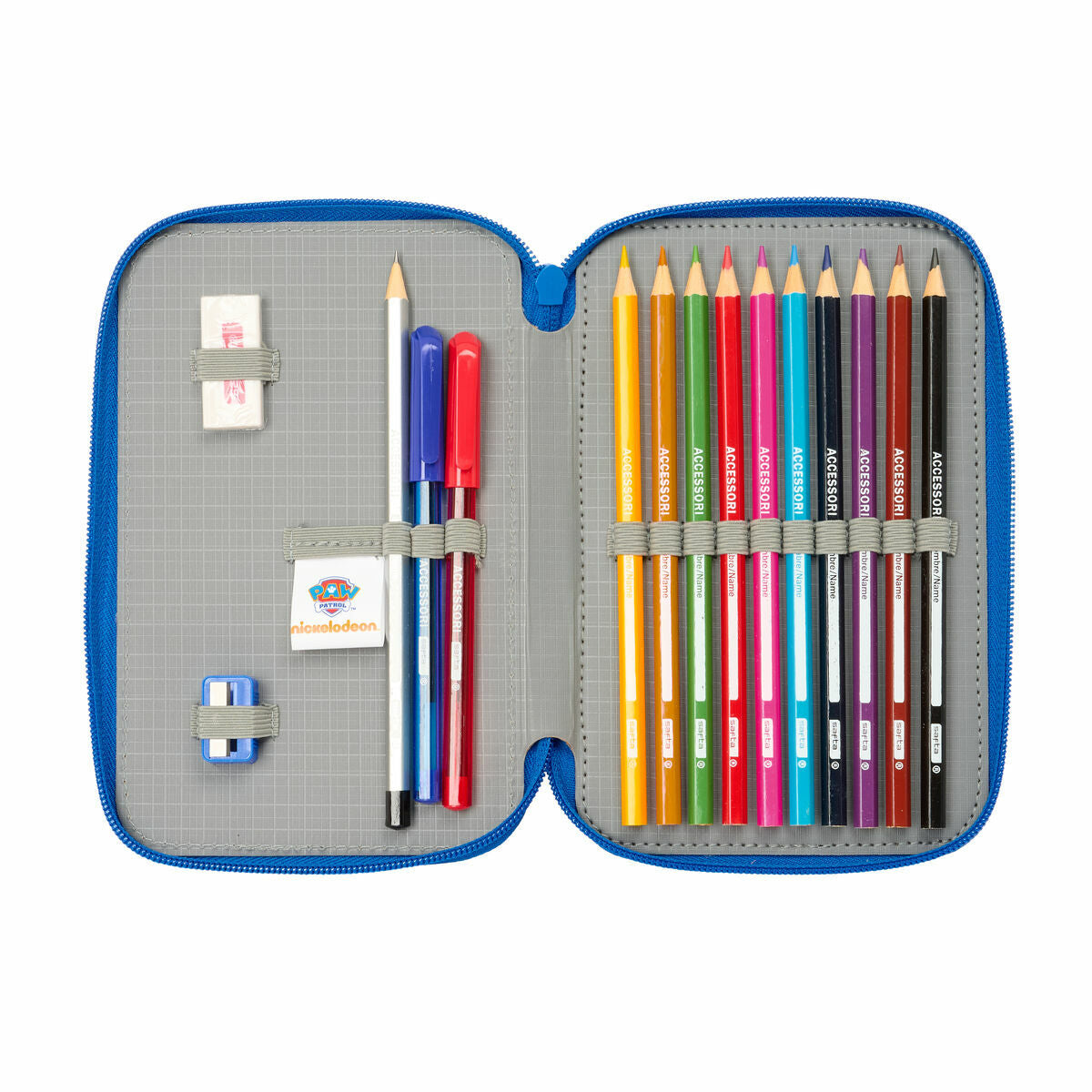 Plumier double The Paw Patrol Cool Bleu Rouge 12.5 x 19.5 x 4 cm 29 Pièces