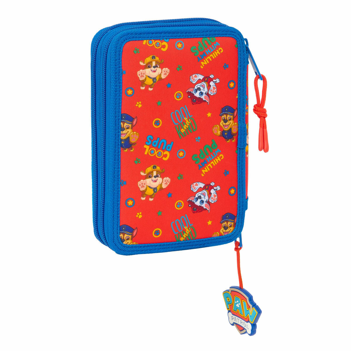 Plumier double The Paw Patrol Cool Bleu Rouge 12.5 x 19.5 x 4 cm 29 Pièces