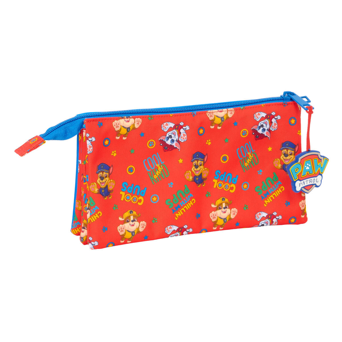 Trousse Fourre-Tout Triple The Paw Patrol Cool Bleu Rouge 22 x 12 x 3 cm