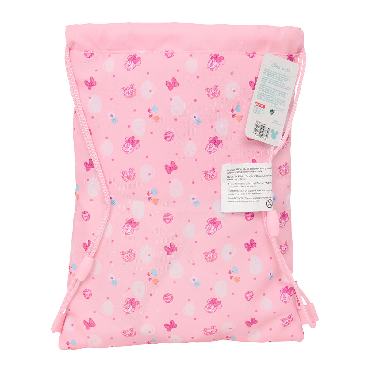 Sac à dos serré par des ficelles Minnie Mouse Baby Rose 26 x 34 x 1 cm
